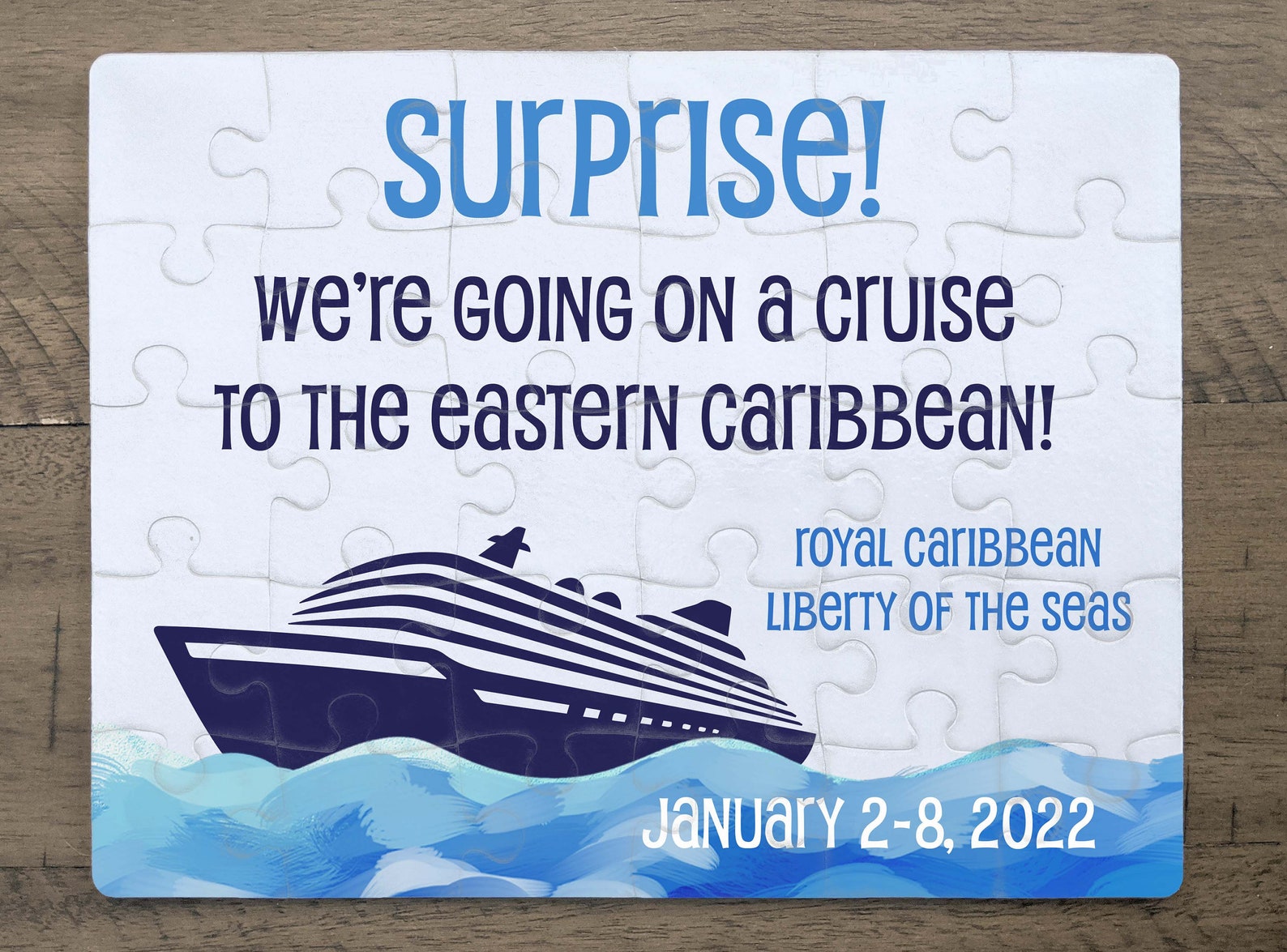 We're Going on a Cruise Surprise Reveal Puzzle 30pc Etsy