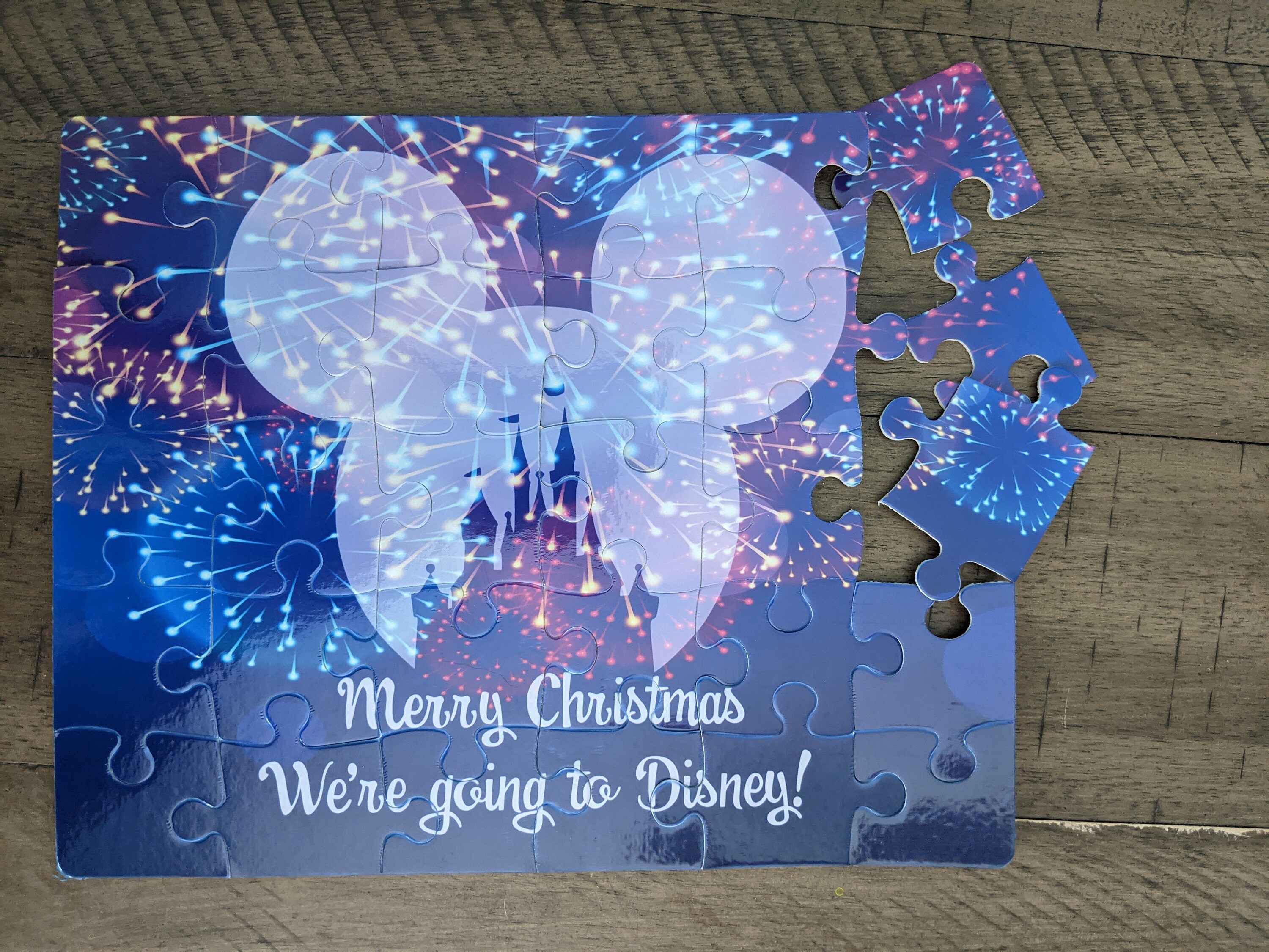 Surprise Disney Trip Reveal Puzzle with Custom Text, Pack your bags w…