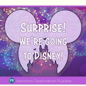 Surprise Disney Trip Puzzle, In Stock Ready to Ship, We're going to Disney Puzzle, Family Vacation Announcement Gift