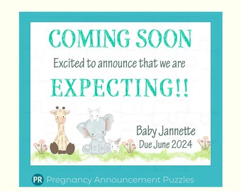 Surprise you are going to be Grandparents! Jigsaw Puzzle Pregnancy Announcement Reveal with Custom Message, Baby Giraffe, Baby Shower Gift