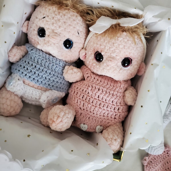 Baby doll, crochet baby, amigurumi, girl baby doll, twins, custom order