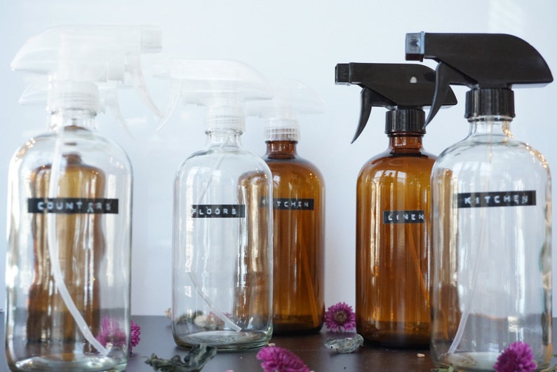 Custom Glass Spray Bottle Custom Label Thieves Spray Etsy