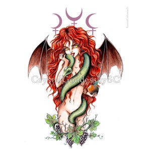 Göttin Lilith Kunstdruck, digitaler Download, Lilith DämonEn Druck Kunst, Altar Bild, Postkarte, Dekoration, Digitaldruck, hohe Auflösung.