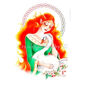 Göttin Brigid Druckkunst, digitaler Download, Imbolc Print Art, Altarbild, Postkarte, Dekoration, Digitaldruck, hohe Auflösung.