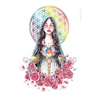 Maria Magdalene Kunstdruck, digitaler Download, Göttinnen Druckkunst, Altarbild, Postkarte, Dekoration, Digitaldruck, hohe Auflösung.