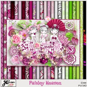 Kit de scrapbooking numérique, Paisley Heaven, 12 x 12, 300 dpi, kit de scrapbooking numérique, téléchargeable