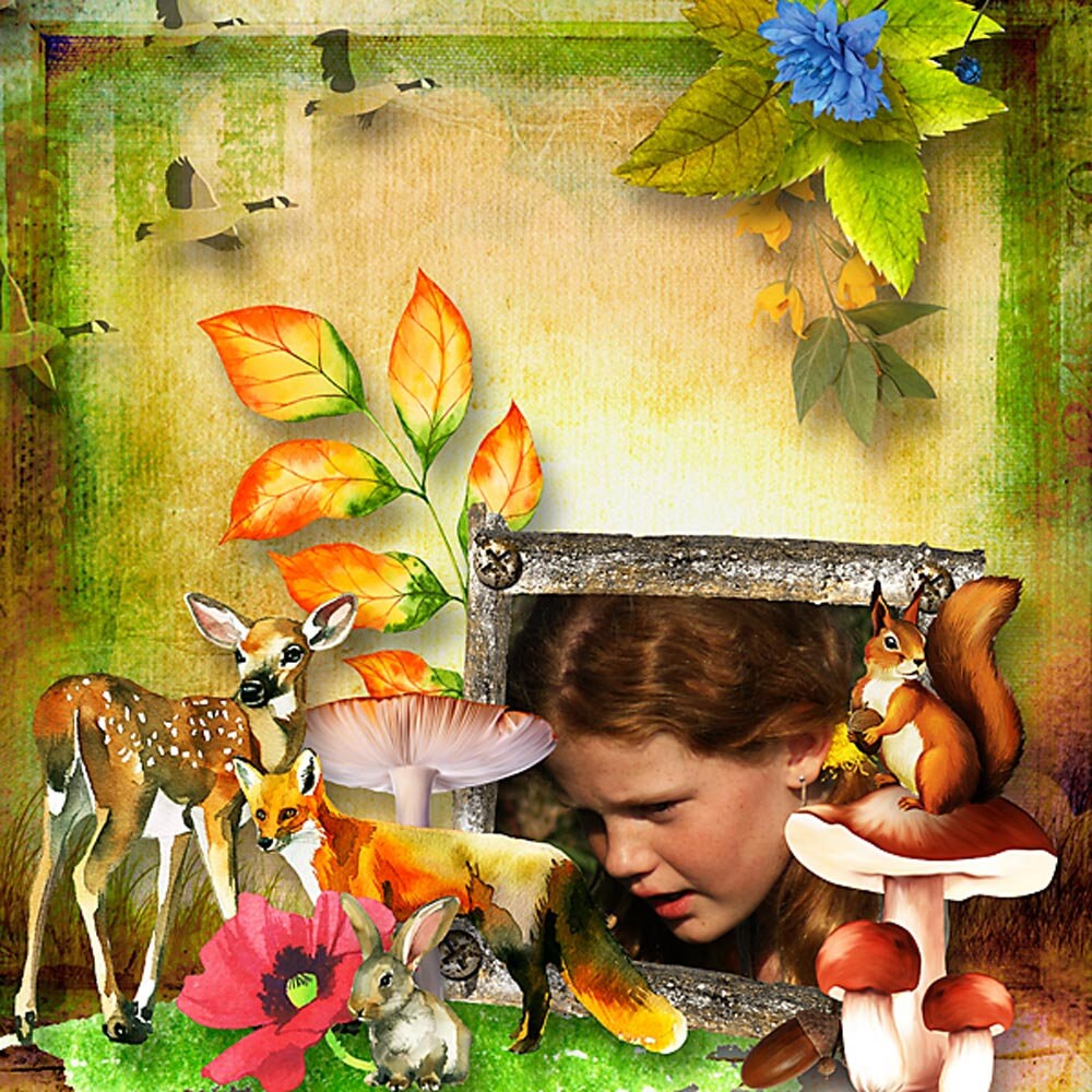 Digital Scrapbook Kit Animals of the Northern Forests 12x12 Etsy