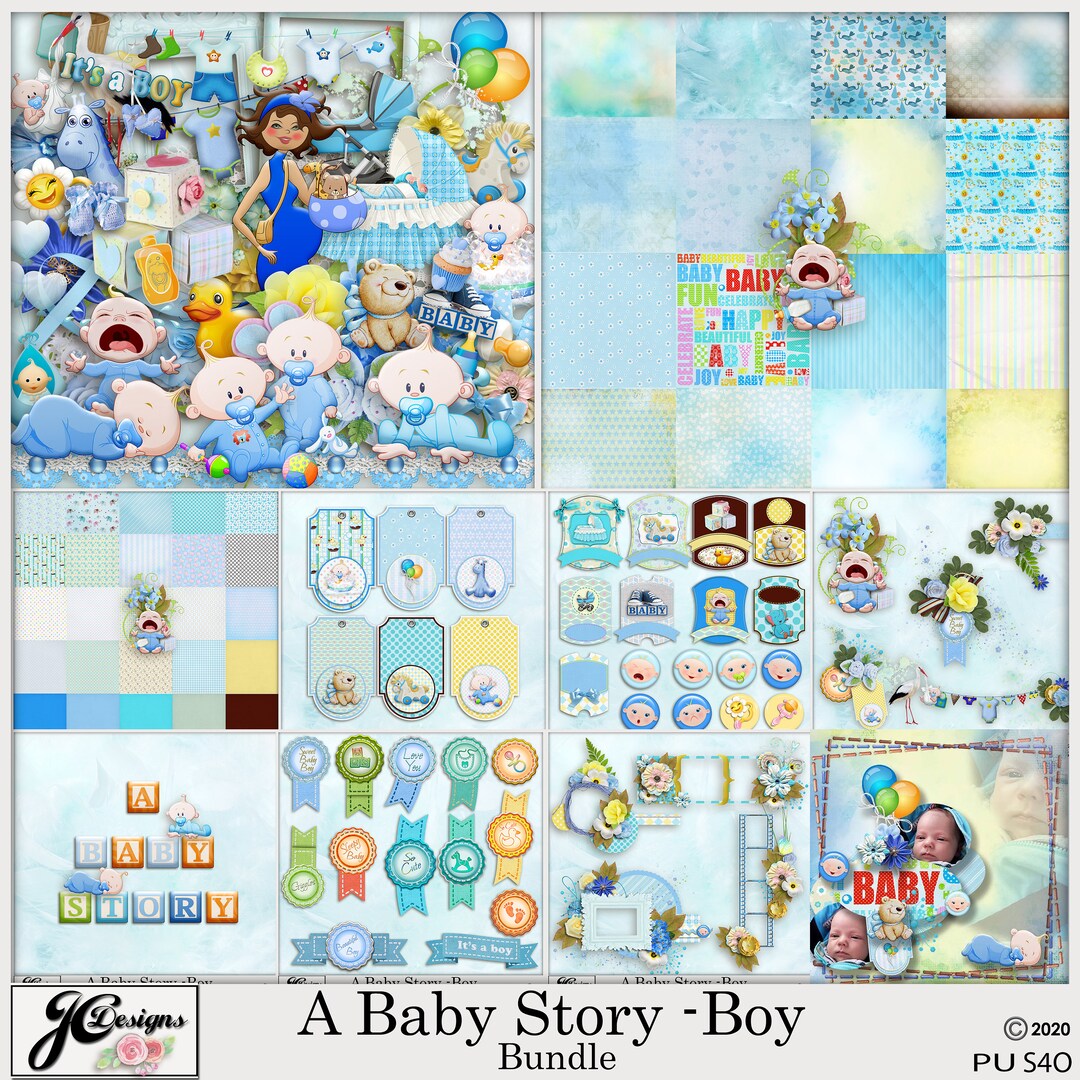 Digital Scrapbook Bundle A Babys Story Boy 12x12 300dpi - Etsy Australia