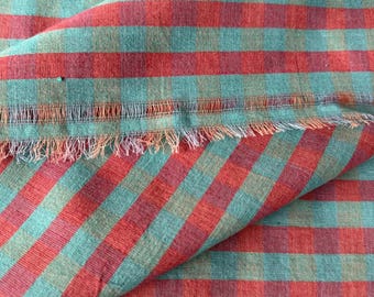 Tela de algodón khadi a cuadros: material para coser y acolchar a mano