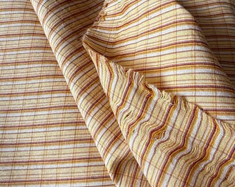 Tela de algodón khadi con cuadros de caramelo: material para acolchado manual