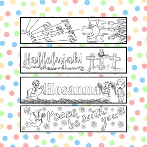 Easter Kids Coloring Bookmarks, Christian Printable Bookmarks