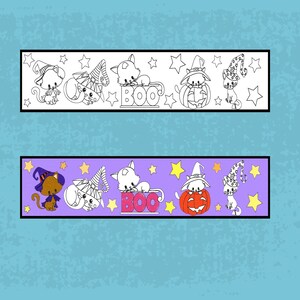 Halloween Coloring Bookmarks Printable Bookmarks to Color - Etsy