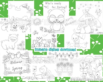 Spring Coloring Pages  for Kids - Printable Pages to Color
