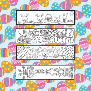 Easter Kids Coloring Bookmarks, Printable Bookmarks