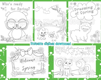 Kids Coloring Pages - Spring Coloring Activity