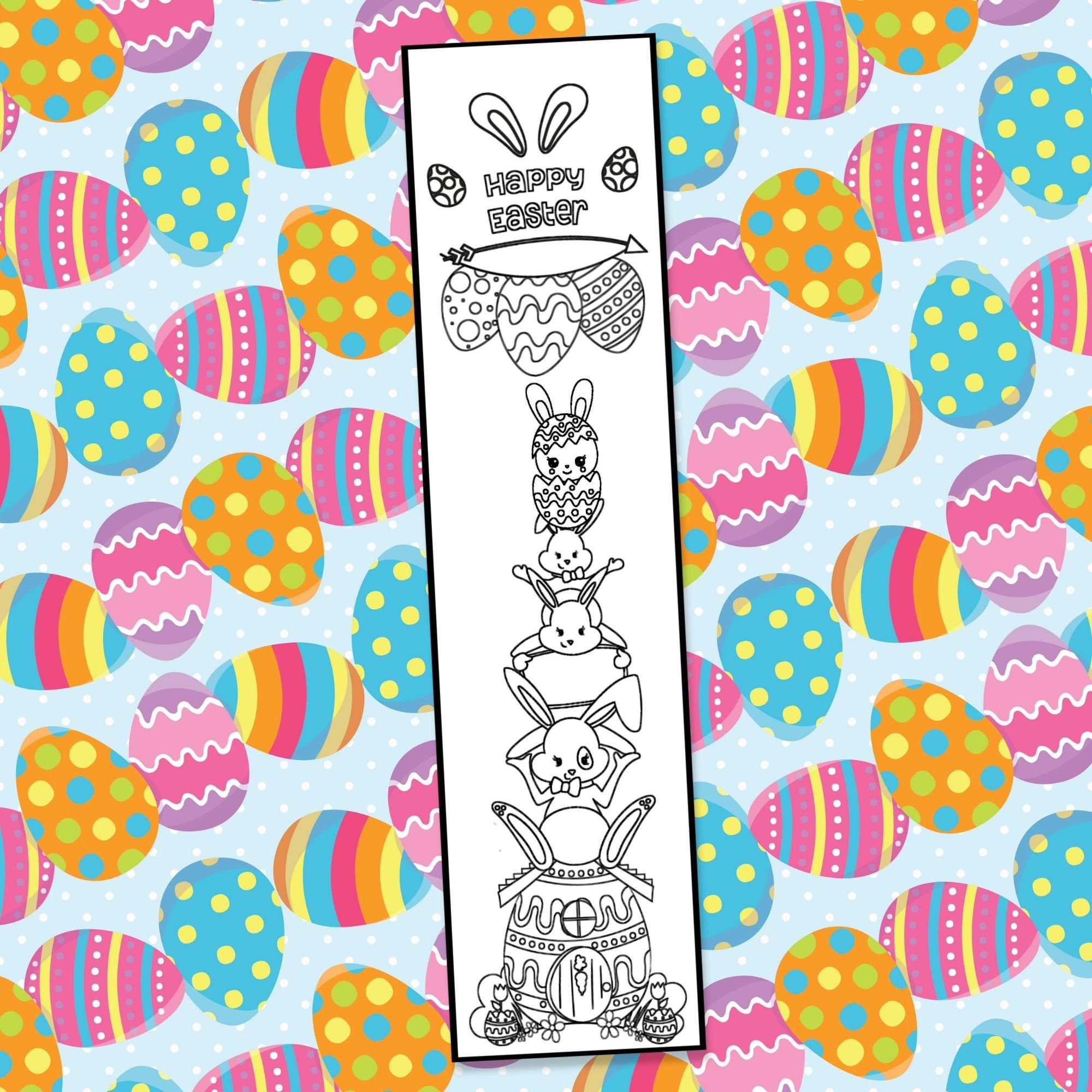 Easter Kids Coloring Bookmarks, Printable Bookmarks - Etsy
