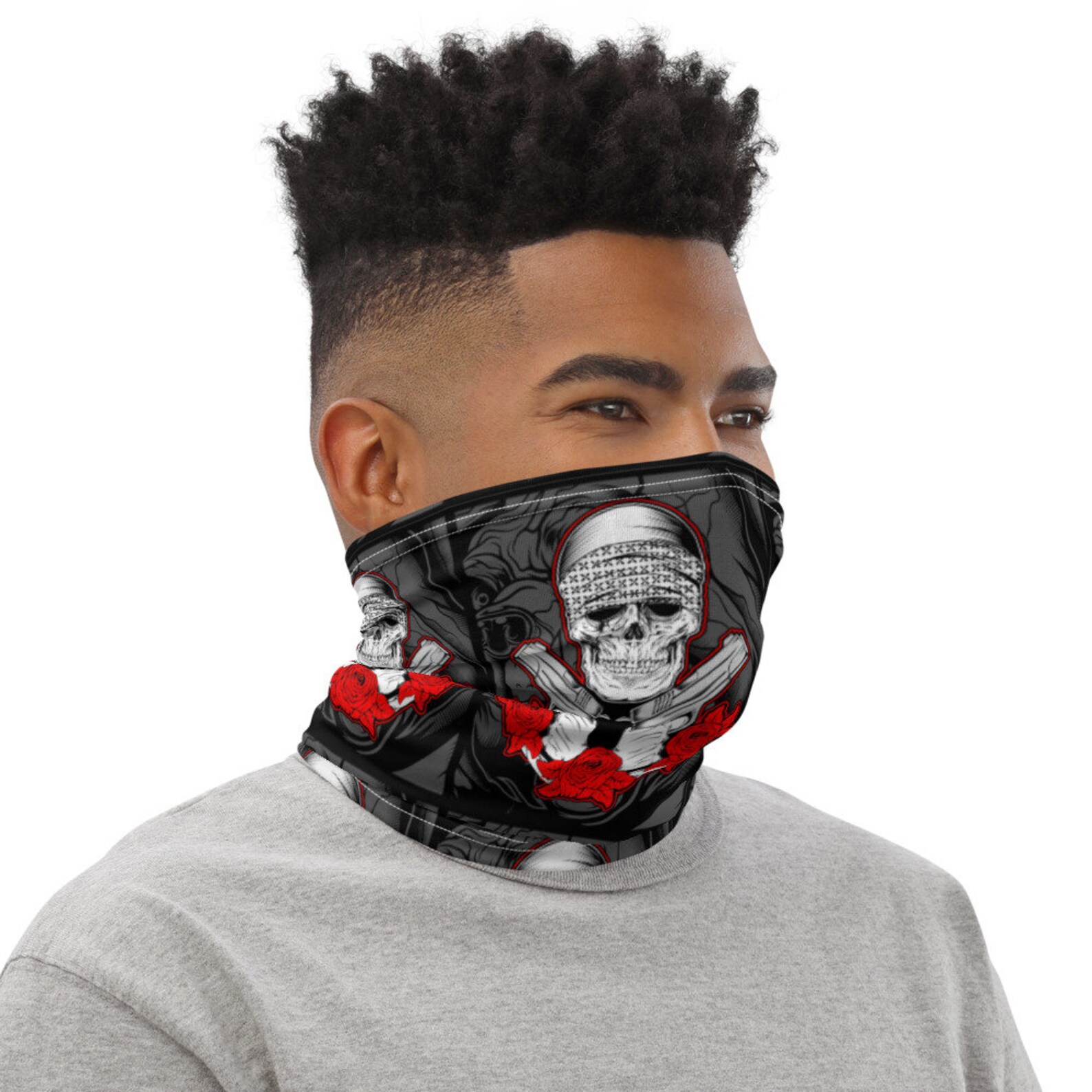 Cool Skull Design Neck Gaiter Skull Mafia Design Neck Gaiter Etsy