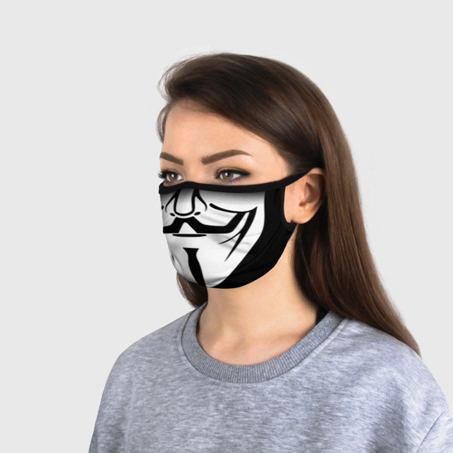 Guy Fawkes Face Mask V for Vendetta Mask Reusable Washable Etsy