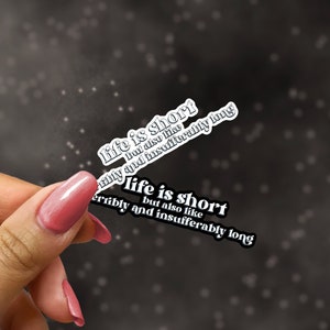 La vita è breve Jenna Marbles adesivo per laptop, adesivi Jenna Julien per bottiglia d'acqua, adesivi divertenti per donne, custodia per telefono YouTuber Merch