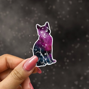 Galaxy Cat Sticker, Cat Space Sticker, Cat Lover Sticker, Cat Lady Sticker, Galaxy Sticker, Space Sticker | AUTOCOLLANT BRILLANT