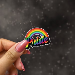 | RETRO RAINBOW PRIDE Autocollant pride, autocollant rétro pride, autocollant arc-en-ciel rétro, autocollant lgbt, autocollant gay | Résistant aux intempéries et aux rayures