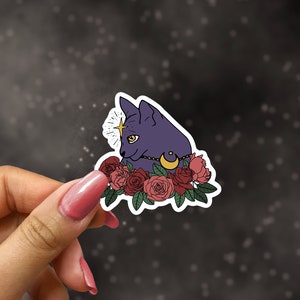 Autocollant Magic Cat, Autocollant Witchy Cat, Autocollant Cat Lover, Autocollant Witchcraft, Witch Sticker | AUTOCOLLANT BRILLANT