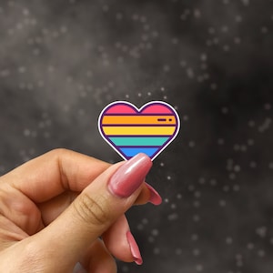 | PRIDE HEART STICKER Autocollant mignon, Autocollant Amour est Amour, Autocollant Cœur Arc-en-ciel, Autocollant Lgbt, Autocollant Gay | Résistant aux intempéries et aux rayures