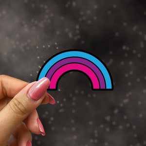 Autocollant Bi Pride pour ordinateur portable, Autocollants arc-en-ciel LGBTQ pour bouteille d’eau, Merch De fierté subtile, Autocollant bisexuel, Autocollant Bi Flag pour ordinateur portable, Amour