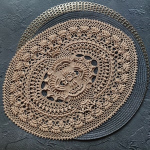 Pattern with photo tutorial for crochet doily Perla oval. PDF crochet doily pattern. Step by step crochet tutorial. PDF digital download