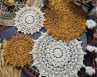 Set of 2 coasters LaceTeaParty. PATTERN PDF. Handmade coaster, cute handmade gift. Home decor, kitchen. Crochet pattern PDF digital download
