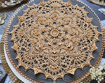 Crochet pattern with photo tutorial for crochet doily Wendy. PDF digital download