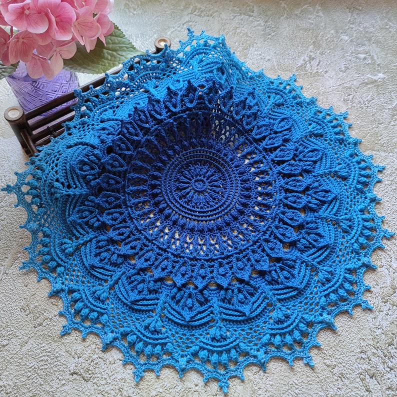 Pattern with photo tutorial for crochet doily Amanda. PDF crochet doily pattern. Step by step crochet tutorial. PDF digital download image 3