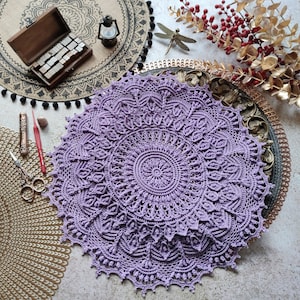 Pattern with photo tutorial for crochet doily Amanda. PDF crochet doily pattern. Step by step crochet tutorial. PDF digital download image 8