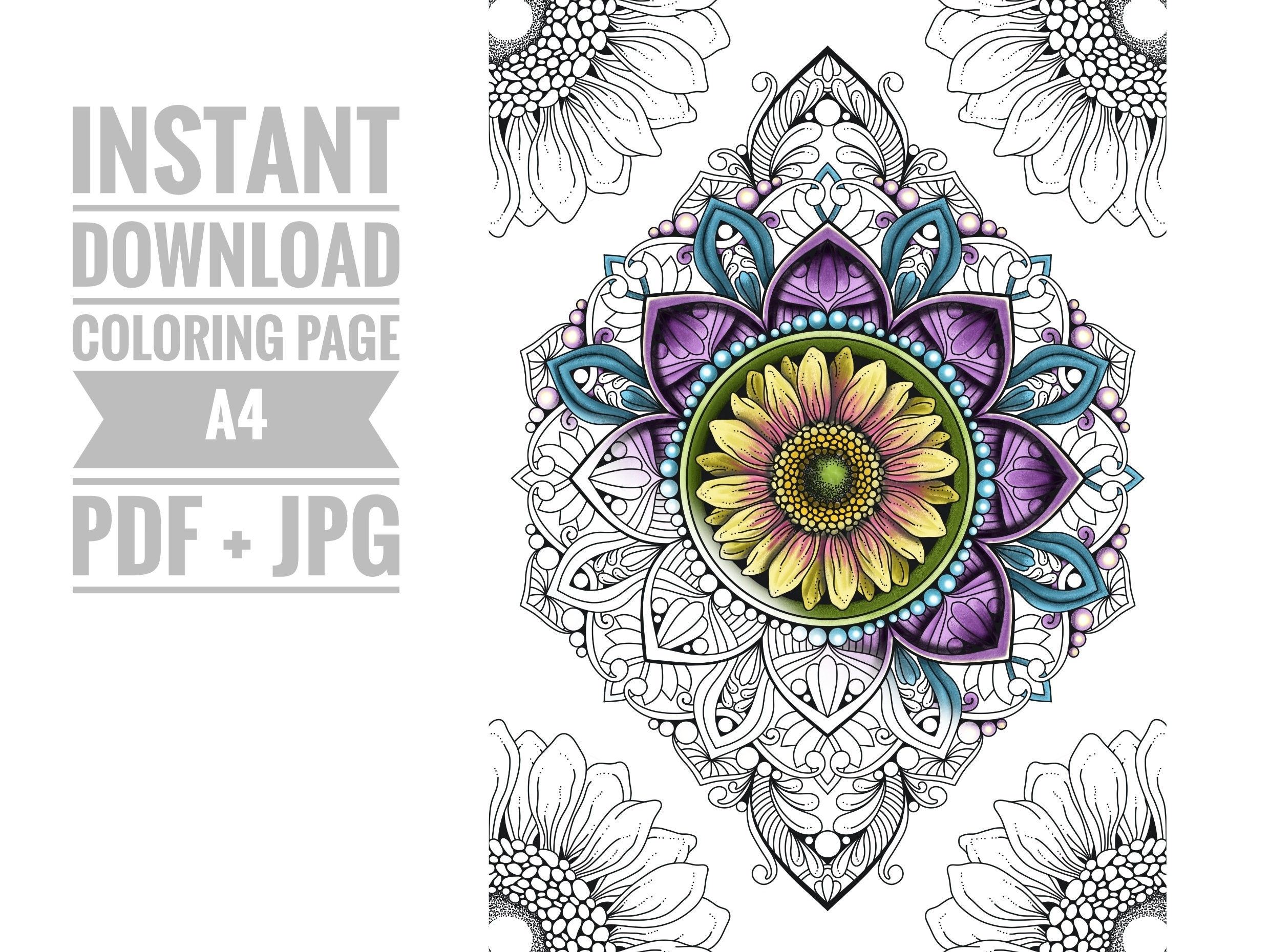 Coloring Page 9. Printable Digital Adult Coloring Page. - Etsy