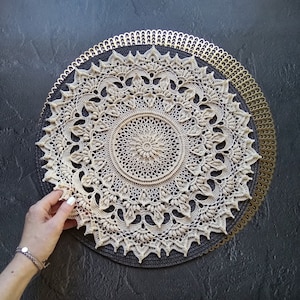 Pattern with photo tutorial for crochet doily Lily round. PDF crochet doily pattern. Step by step crochet tutorial. PDF digital download image 5