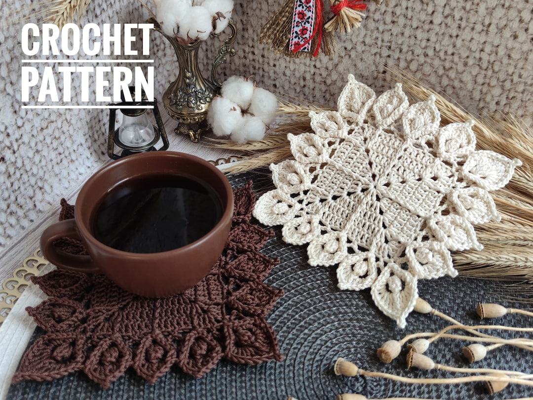 Crochet Coaster #4. PATTERN PDF. Handmade Coaster, Cute Handmade Gift ...