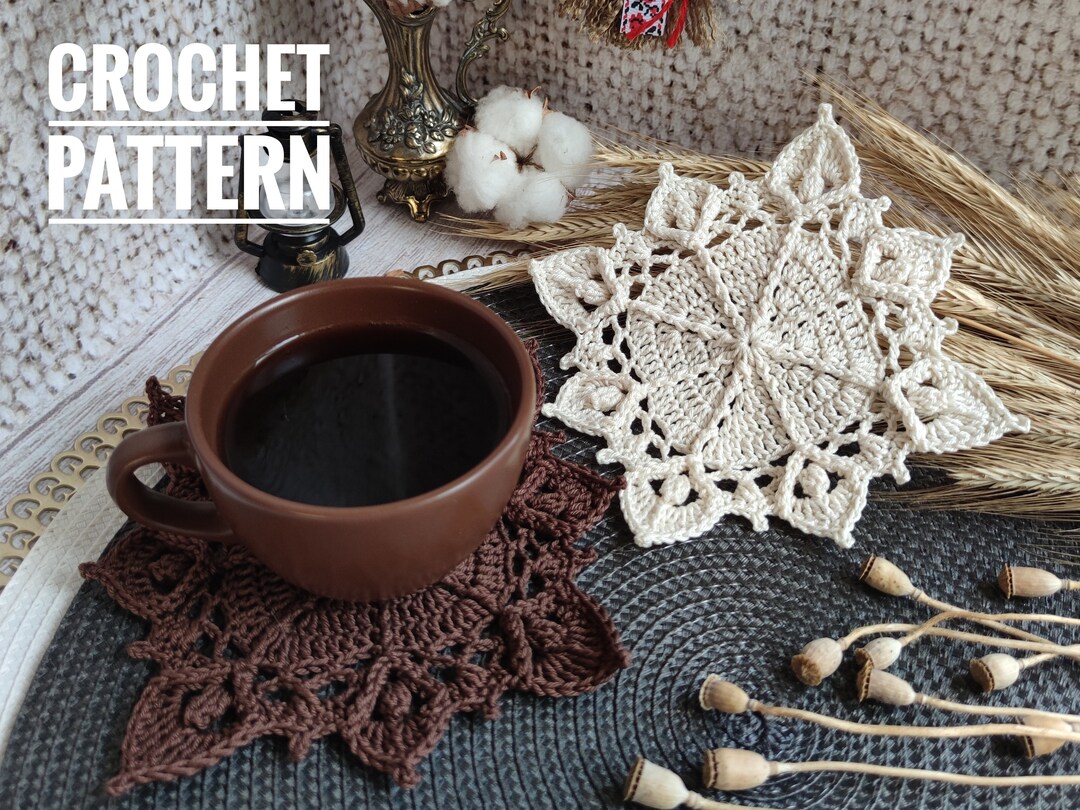 Crochet Coaster #5. PATTERN PDF. Handmade Coaster, Cute Handmade Gift ...