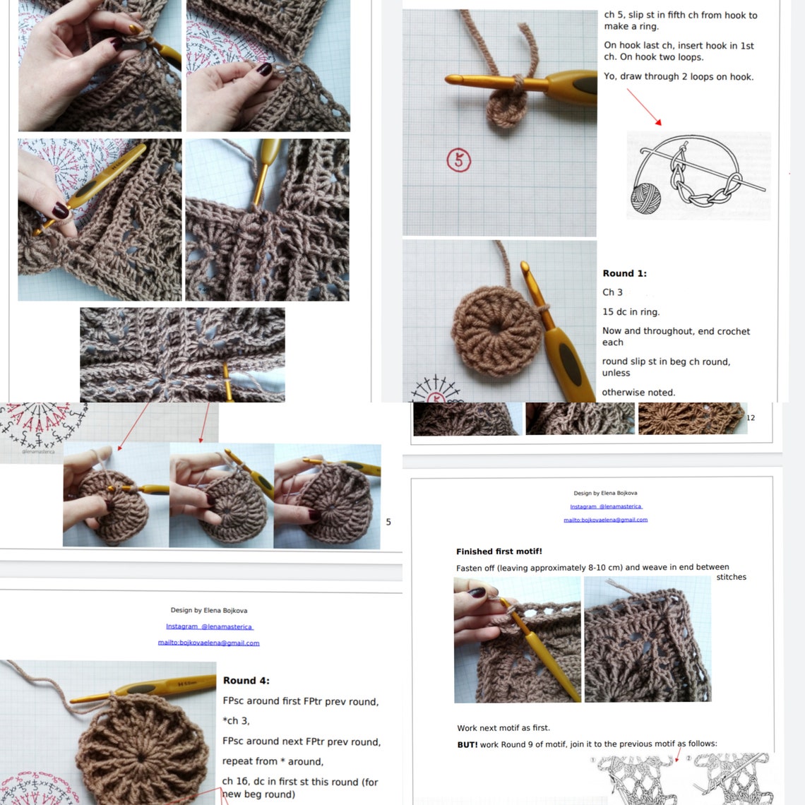 Crochet blanket of motifs Arabesques. Granny Square Crochet | Etsy