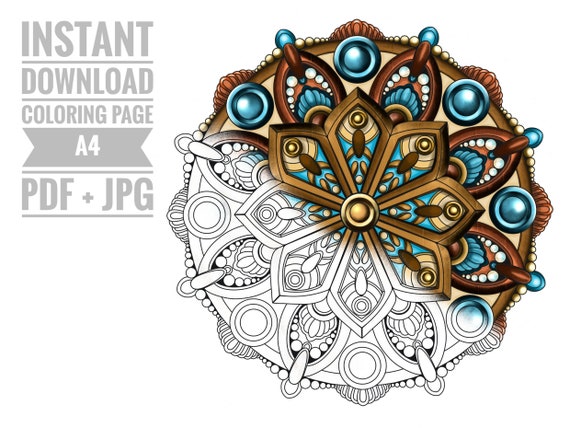 Coloring Page 7. Printable Digital Adult Coloring Page. - Etsy