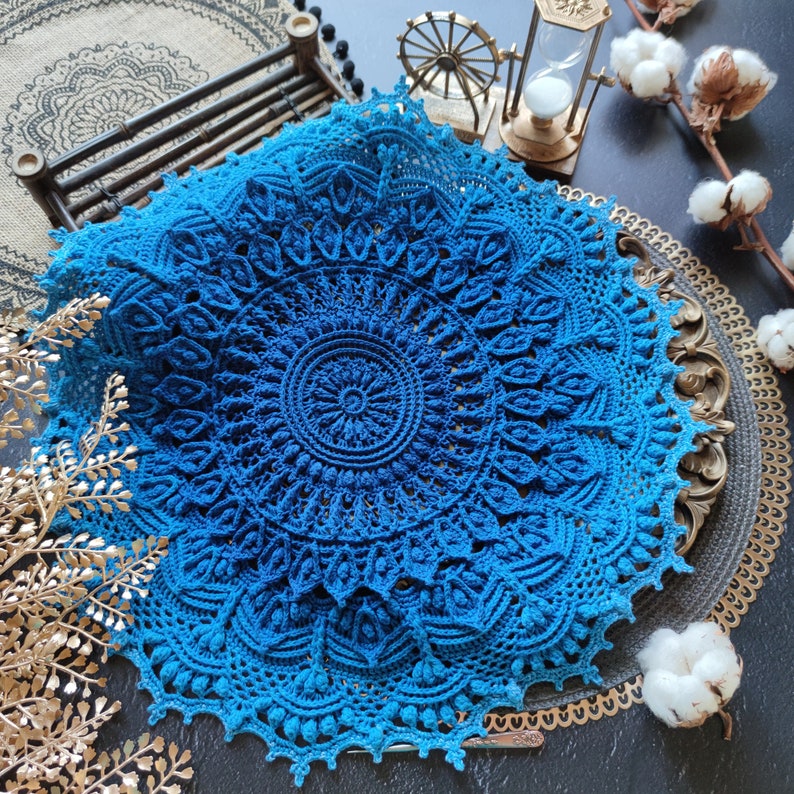 Pattern with photo tutorial for crochet doily Amanda. PDF crochet doily pattern. Step by step crochet tutorial. PDF digital download image 7