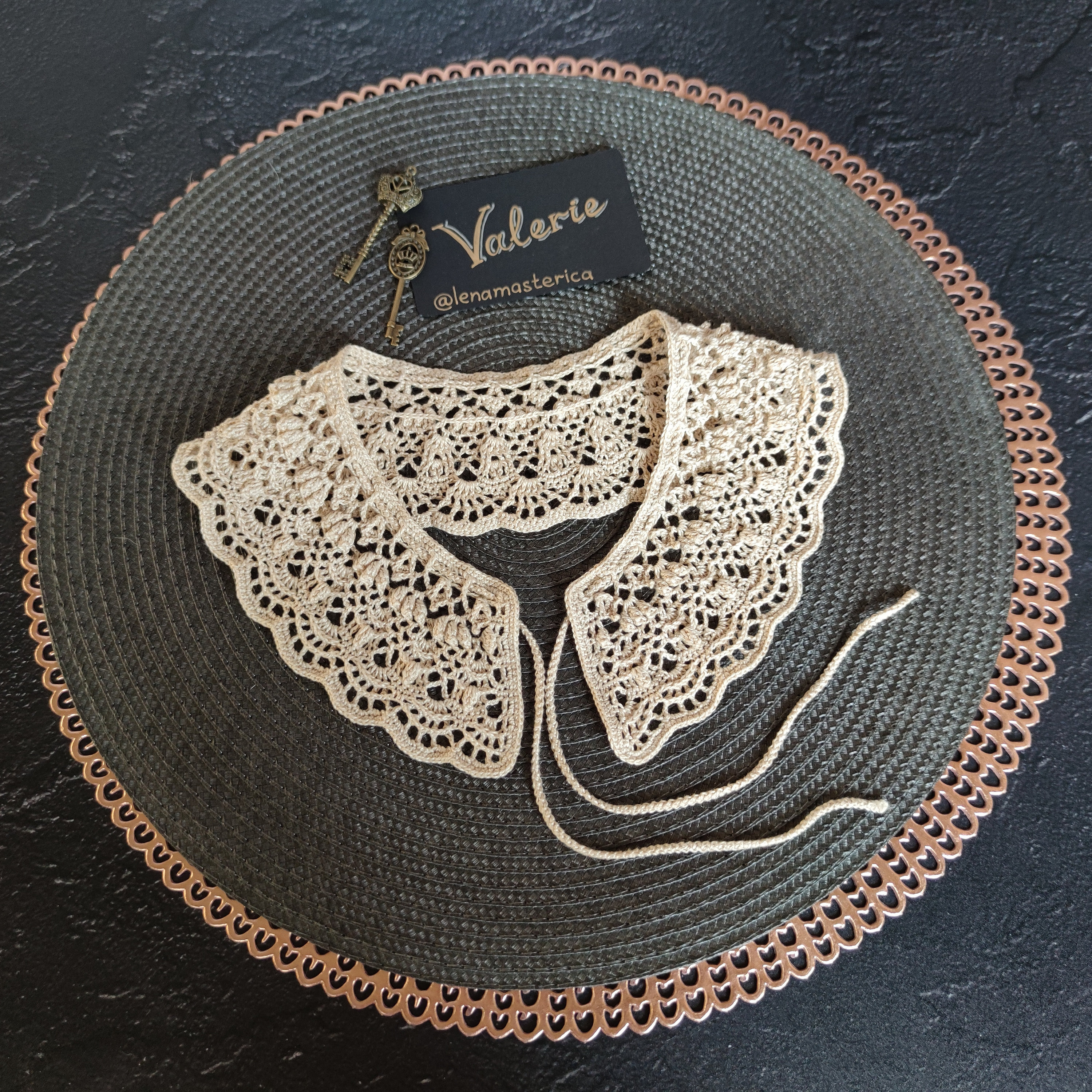 31 Crochet Collar Patterns with Spider Web, Lace, and Strawberry Styles 12 Crochet collar Valerie Lace Collar. Thread Collar. Womens