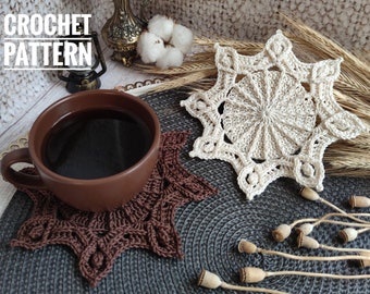 Crochet coaster #2. PATTERN PDF. Handmade coaster, cute handmade gift. Home decor, kitchen decor. Crochet pattern PDF digital download
