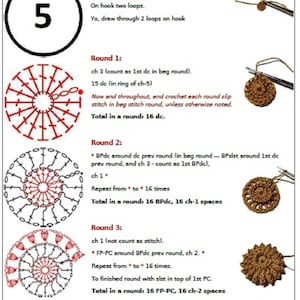 Pattern with photo tutorial for crochet doily Lily round. PDF crochet doily pattern. Step by step crochet tutorial. PDF digital download image 9