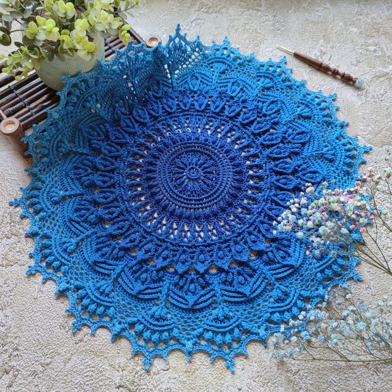 Pattern with photo tutorial for crochet doily Amanda. PDF crochet doily pattern. Step by step crochet tutorial. PDF digital download image 9
