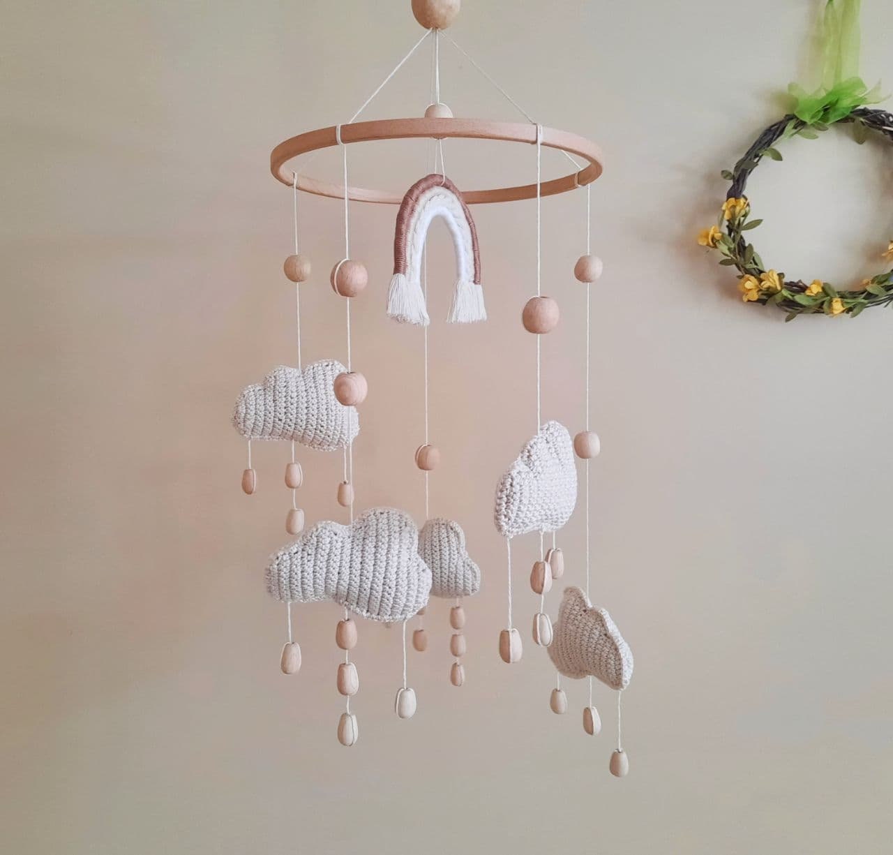 Baby mobile Regenbogen mit Wolken / Regenbogen Baby Mobile / Etsy