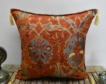 rust orange pillow