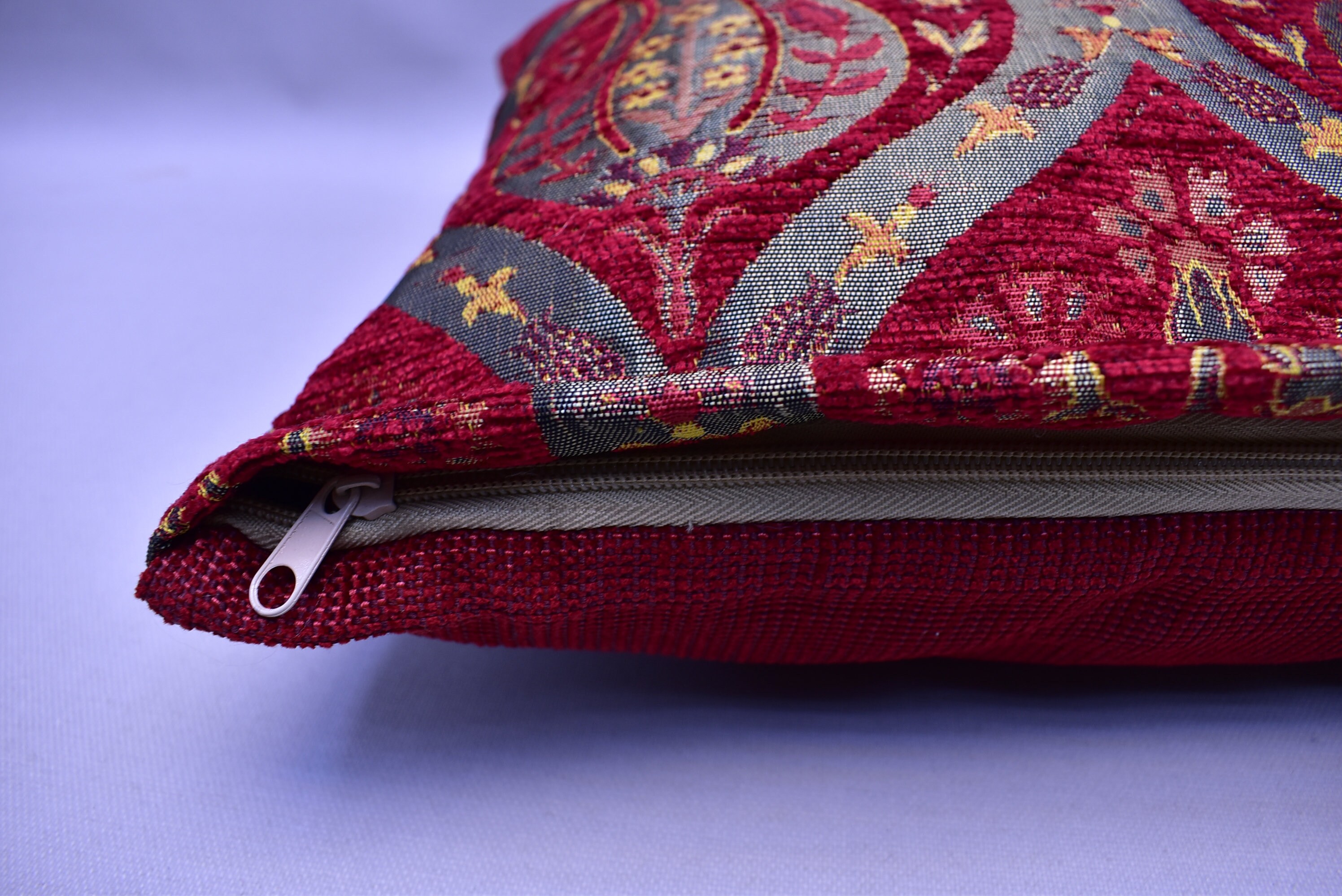 12 X 20 Inch Red Color Pillow Cover Home Decor Lumbar Pillow Etsy