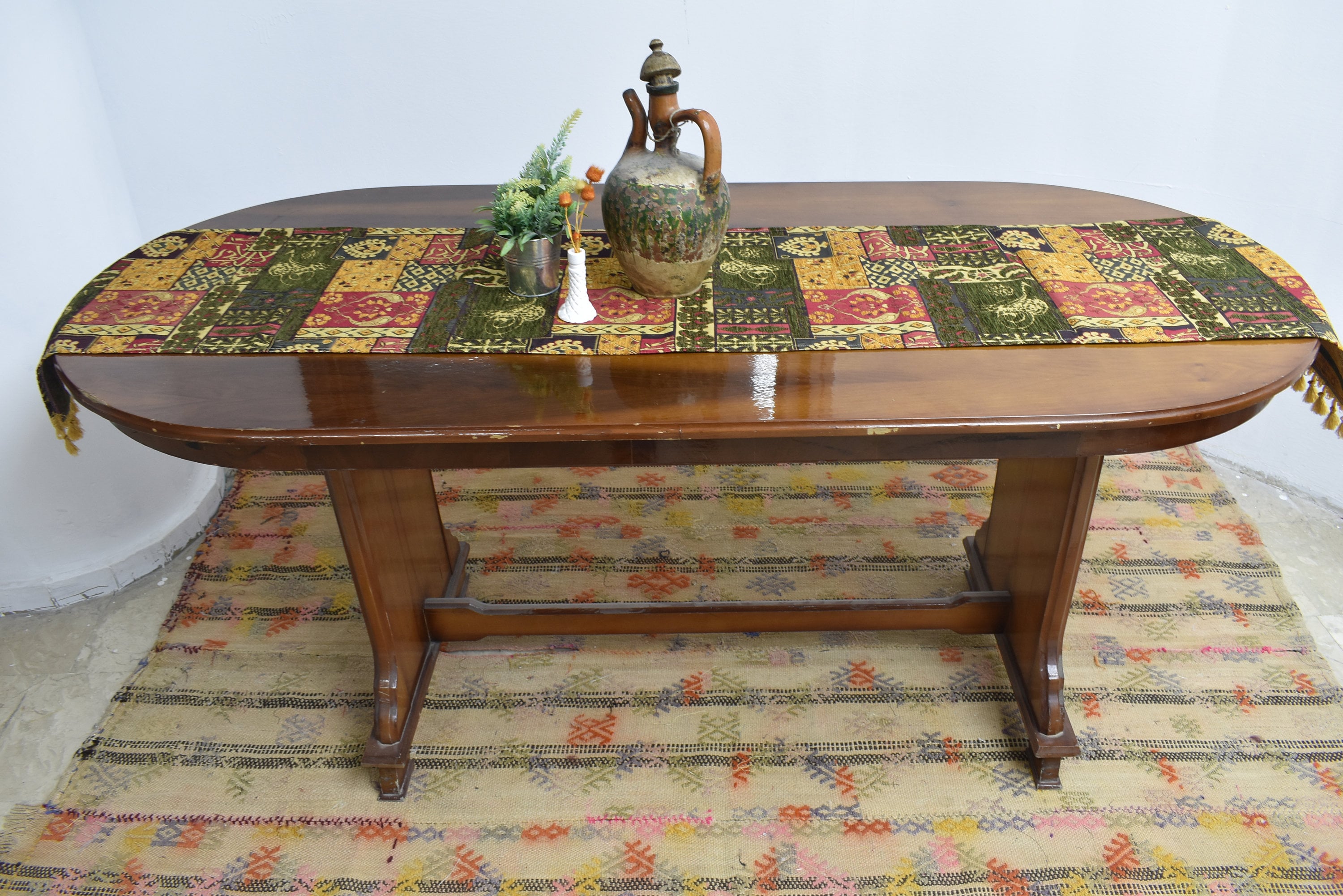 Dining table decor green color table runner 16 inch x 82 inch Etsy