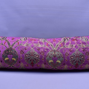 magenta color tulip design 16 x 48 inch large size lumbar pillow cover unique pillow cover decorative bedding pillow soft chenille pillows