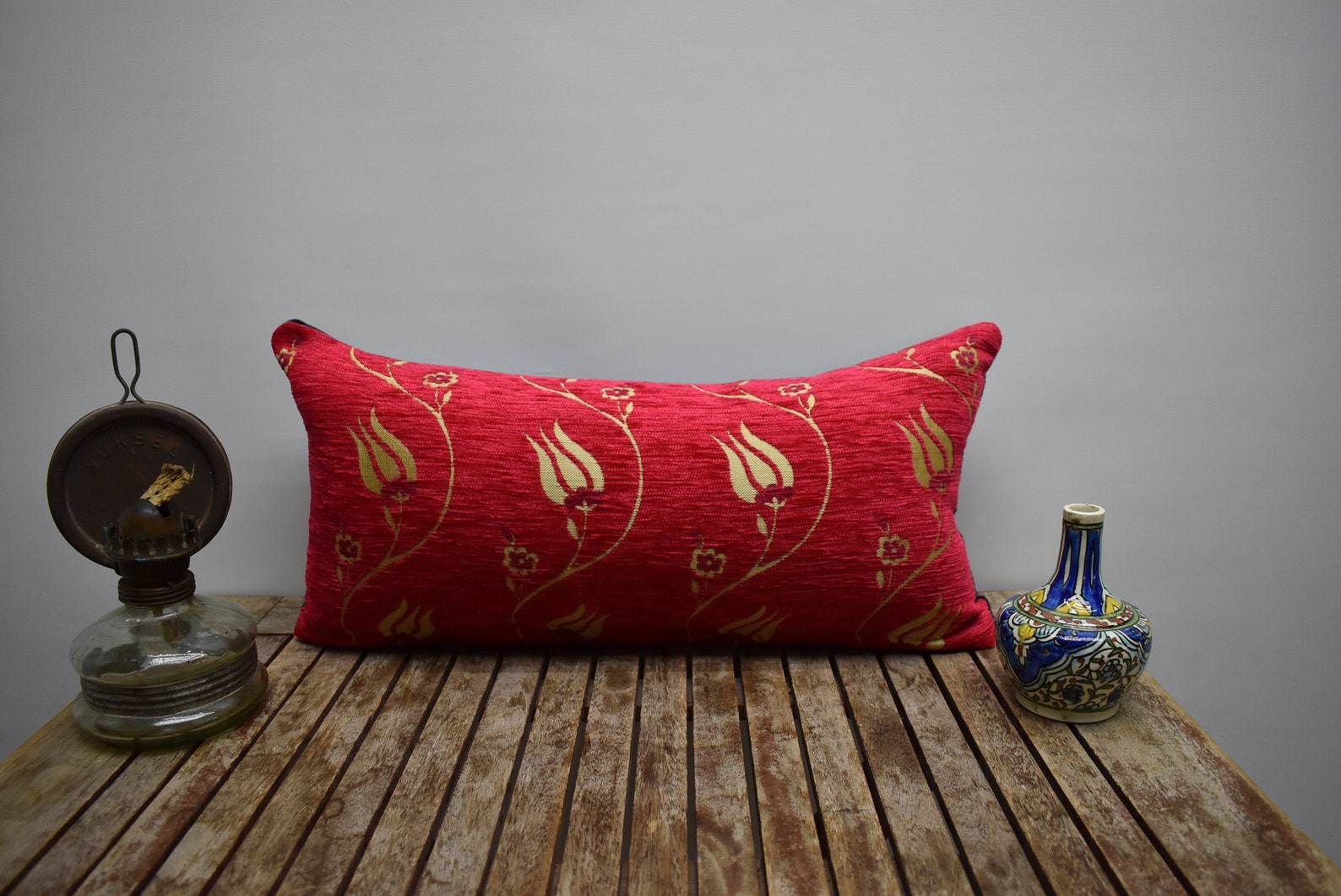 Fuschia Pink Color Lumbar Pillow Cover Bohemian Pillow Home Etsy